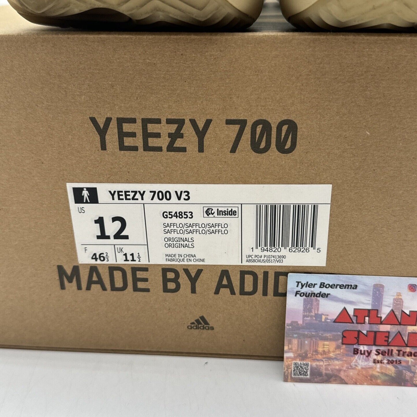 Size 12 - adidas Yeezy 700 V3 Safflower Yellow Black Money Comfy Boost Slip On