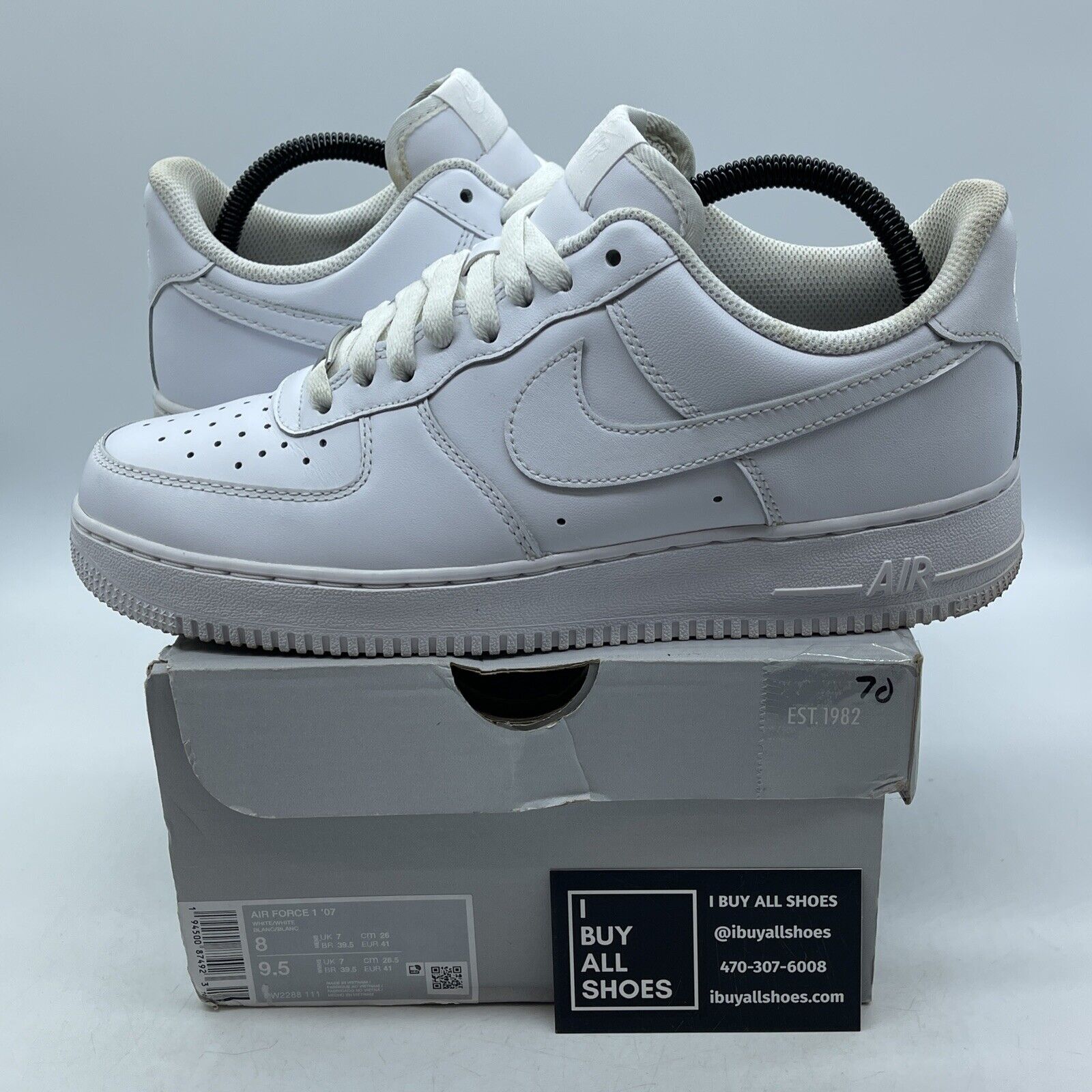Size 8 - Nike Air Force 1 '07 Low Triple White Leather Suede (CW2288-111)