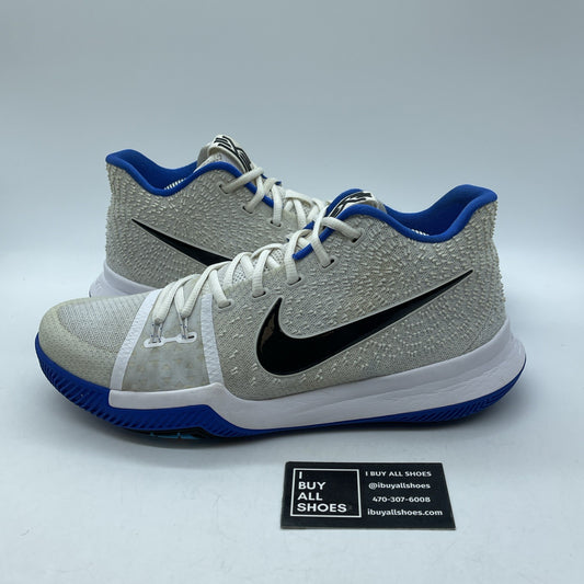 Size 11 - Nike Kyrie 3 Duke White Black Blue Suede Leather (852395-102)