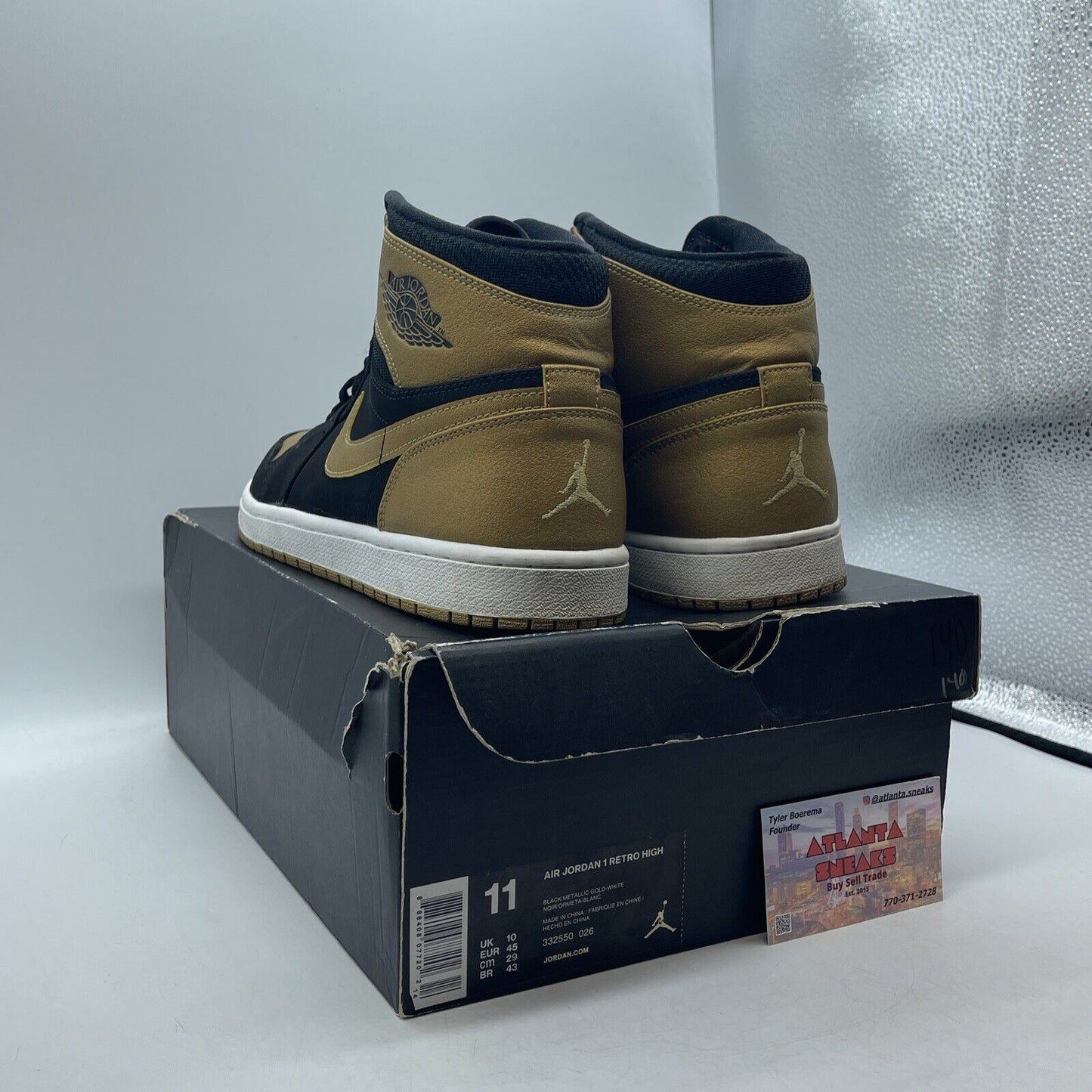 Size 11 - Air Jordan 1 Retro High Melo Gold White Black (332550-026)