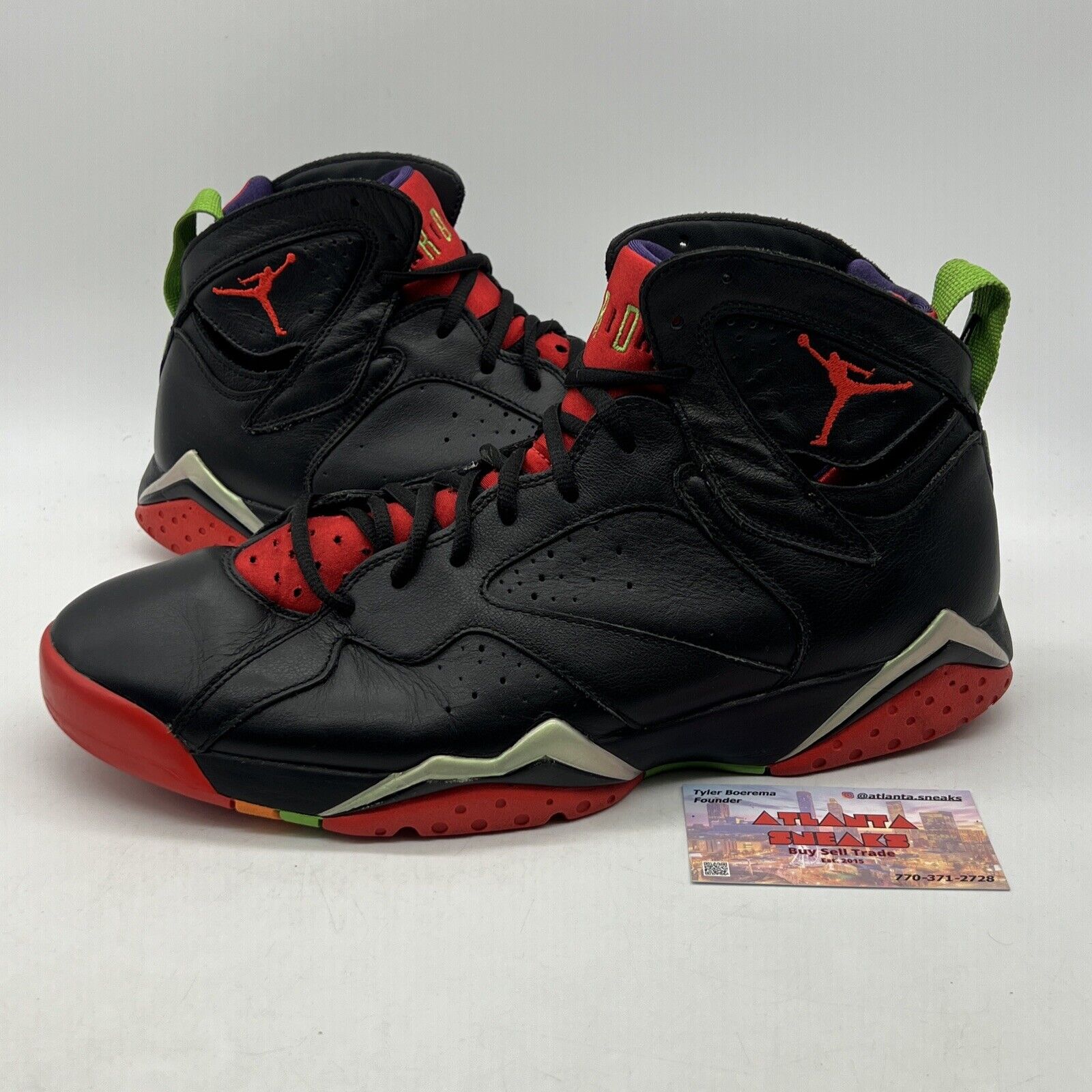 Size 12 - Air Jordan 7 Retro Marvin the Martian Black Green Leather (304775-028)