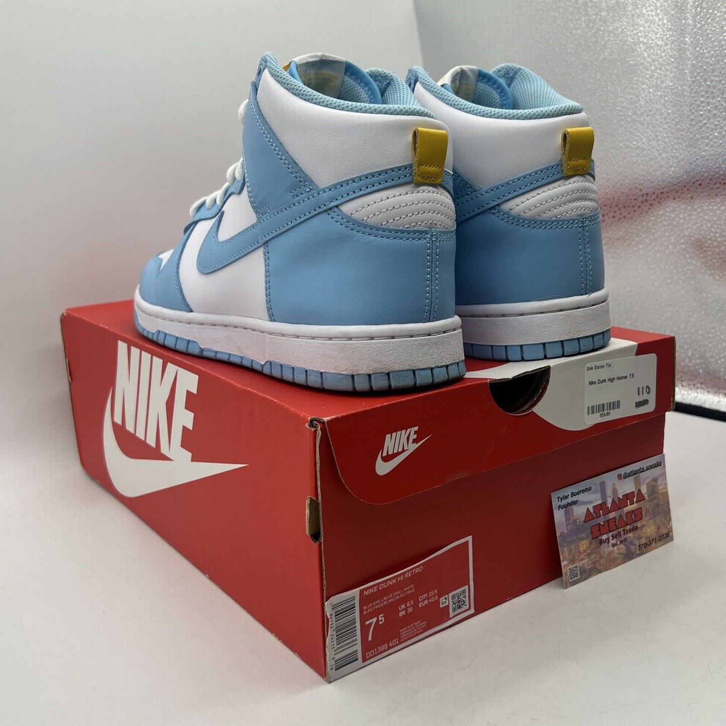 Size 7.5 - Nike Dunk High Blue Chill White Leather (DD1399-401)