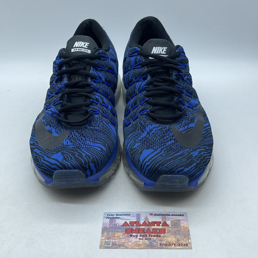 Size 11 - Nike Air Max 2016 Zebra Blue Black Suede Leather (818135-400)