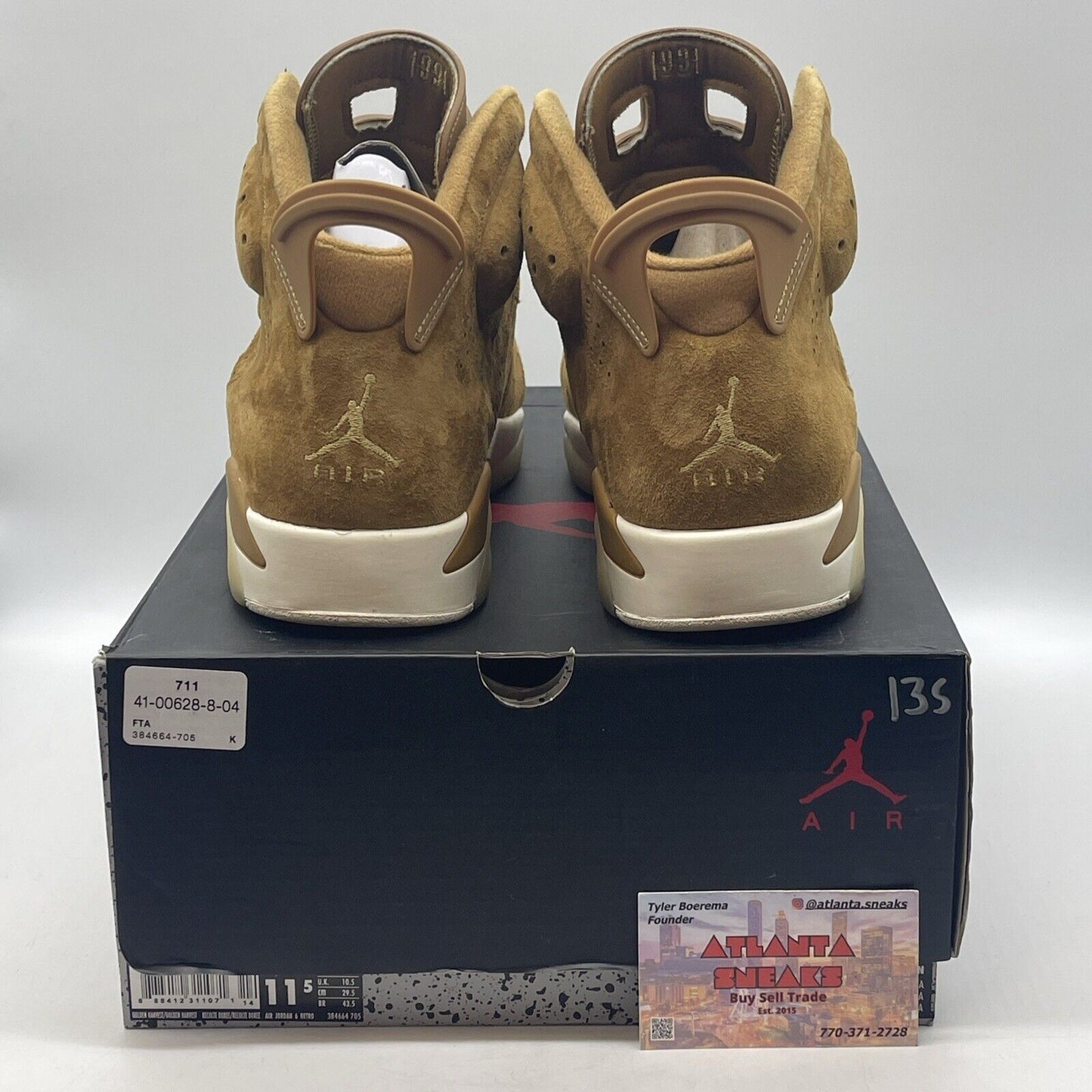 Size 11.5 - Air Jordan 6 Retro Wheat White Suede (384664-705)