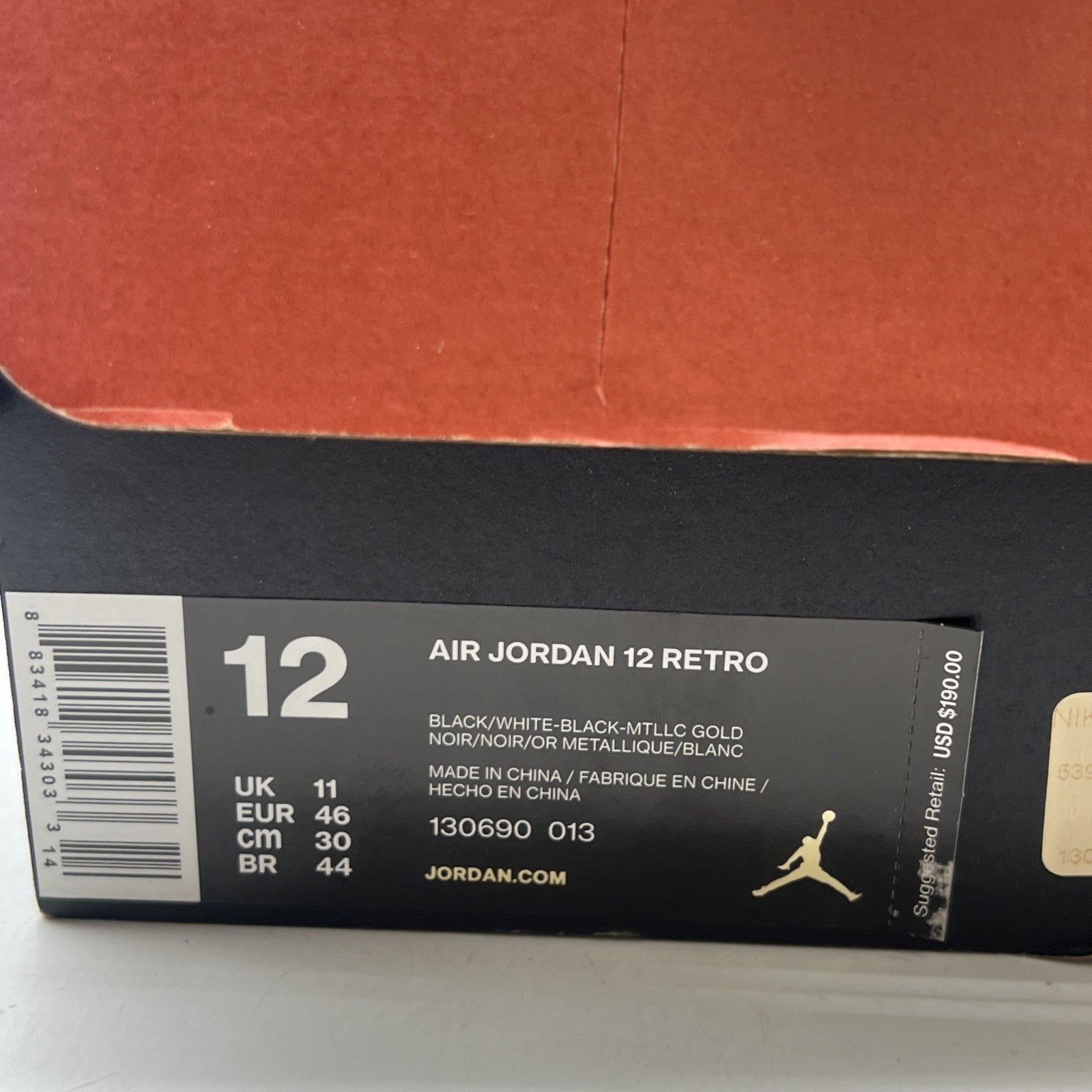 Size 12 - Air Jordan 12 Retro The Master (130690-013)