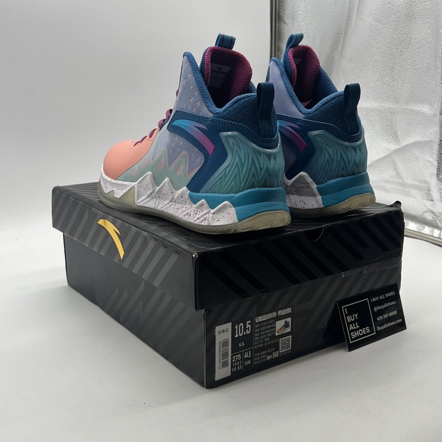 Size 10.5 - ANTA KT2 Klay Thompson All Star Pink/Blue Turquoise Basketball Shoes