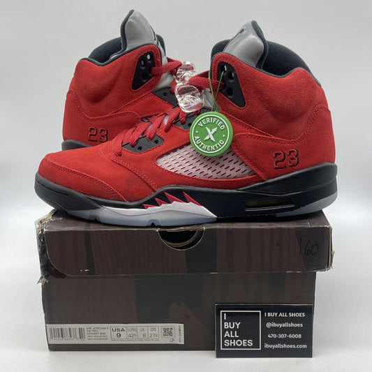 Size 9 - Jordan 5 Retro Mid Raging Bull Red Black Grey Suede (DD0587-600)