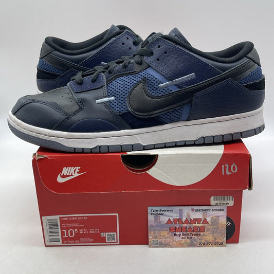 Size 10.5 - Nike Dunk Scrap Low Deep Royal Blue White Leather Suede (DH7450-400)