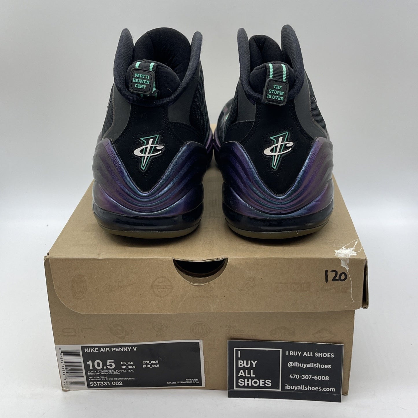 Size 10.5 - Nike Air Penny 5 Invisibility Cloak Black Suede (537331-002)