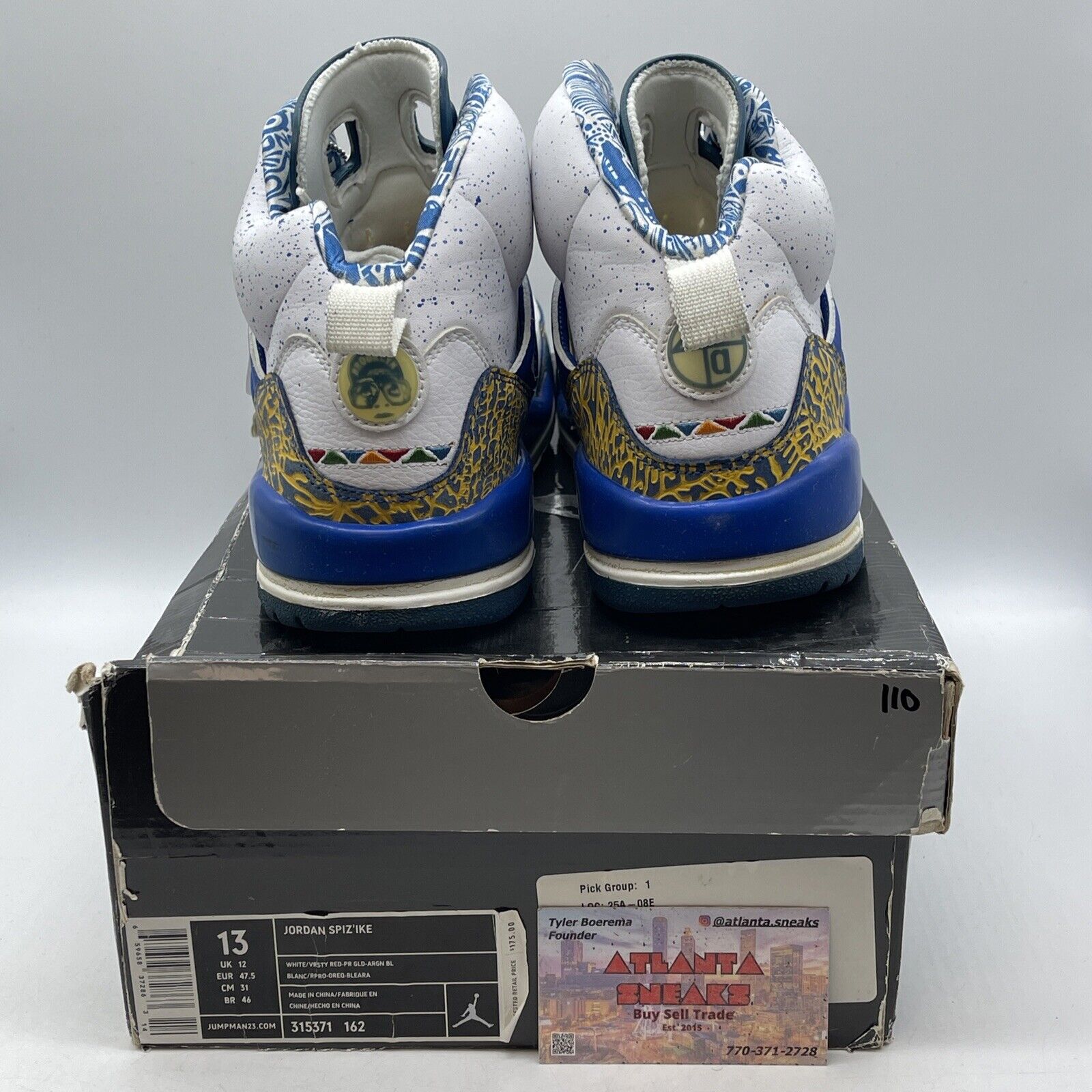 Size 13 - Jordan Spizike Do The Right Thing Blue White Leather (315371-162)