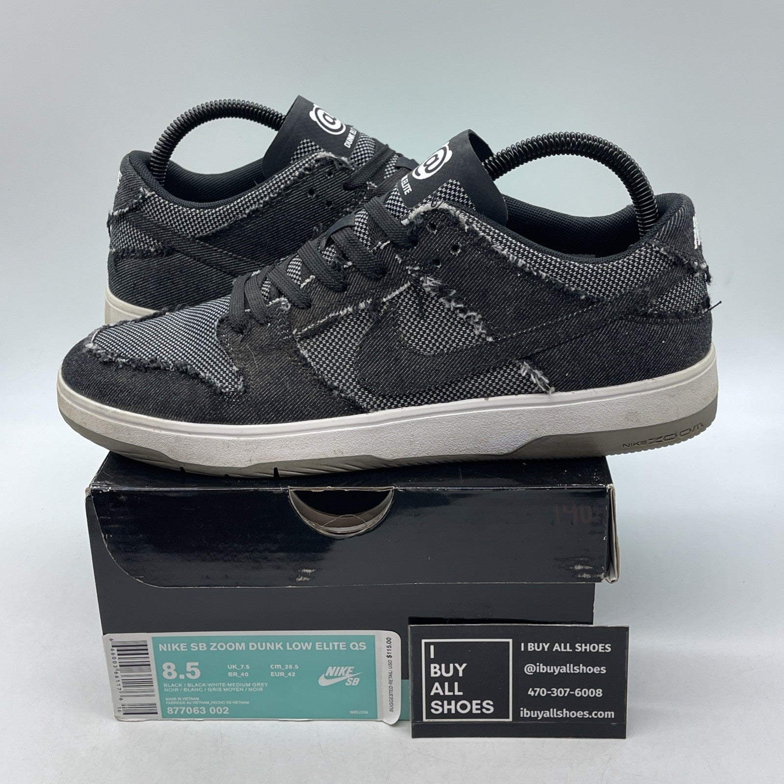 Size 8.5 - Medicom Toy x Nike SB Dunk Elite Low Black (877063-002)