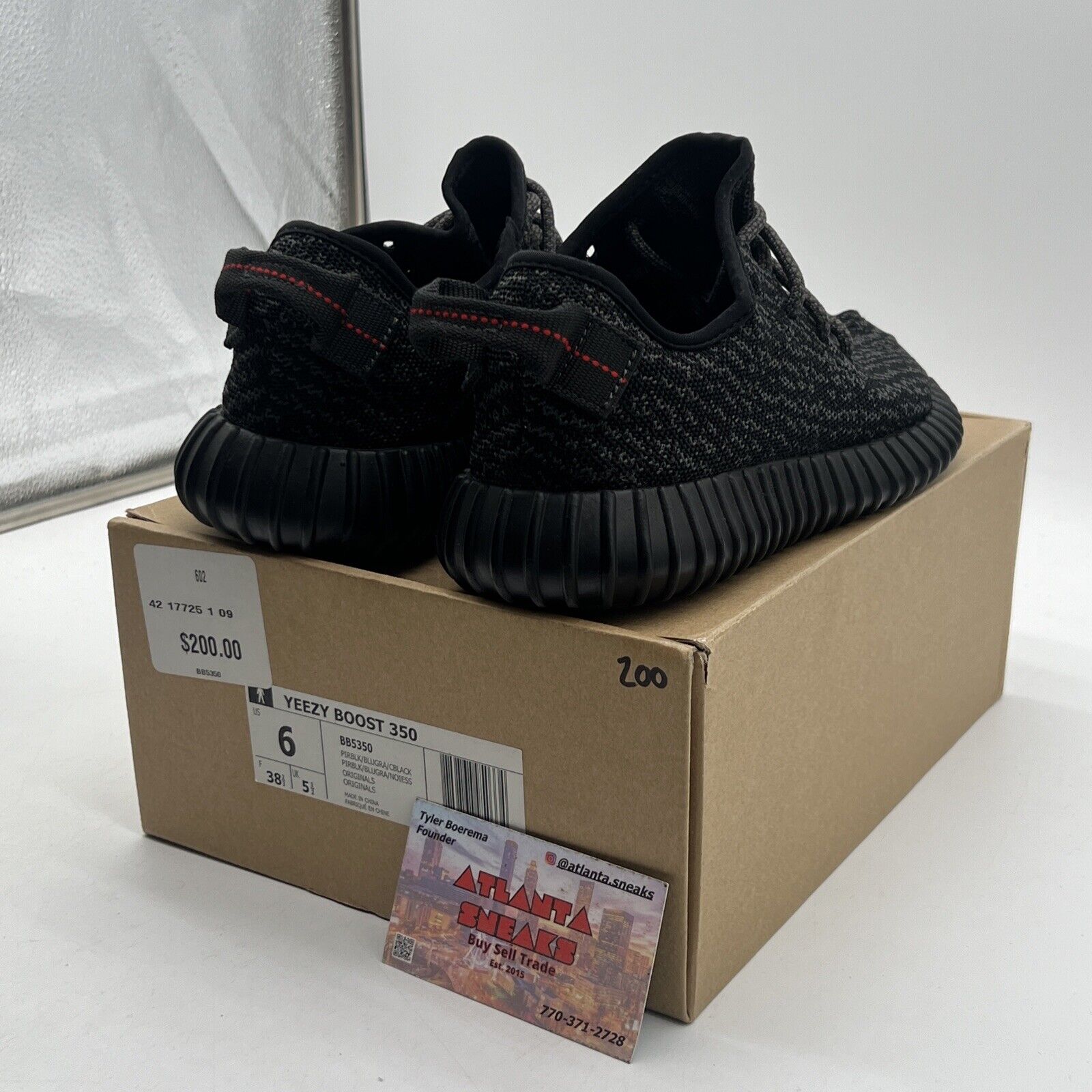 Size 6 - adidas Yeezy Boost 350 2016 Pirate Black Red (BB5350)