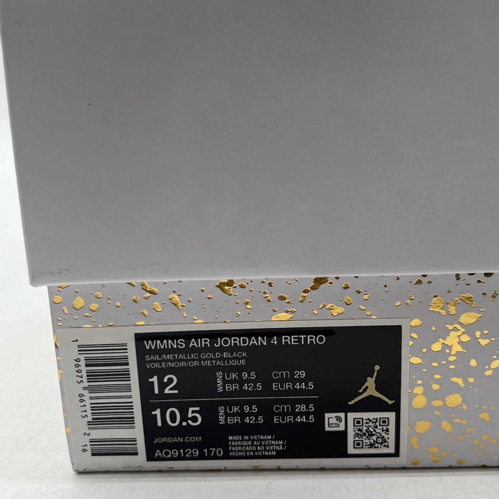 Size 12 - Air Jordan 4 Retro Metallic Gold W (AQ9129-170)