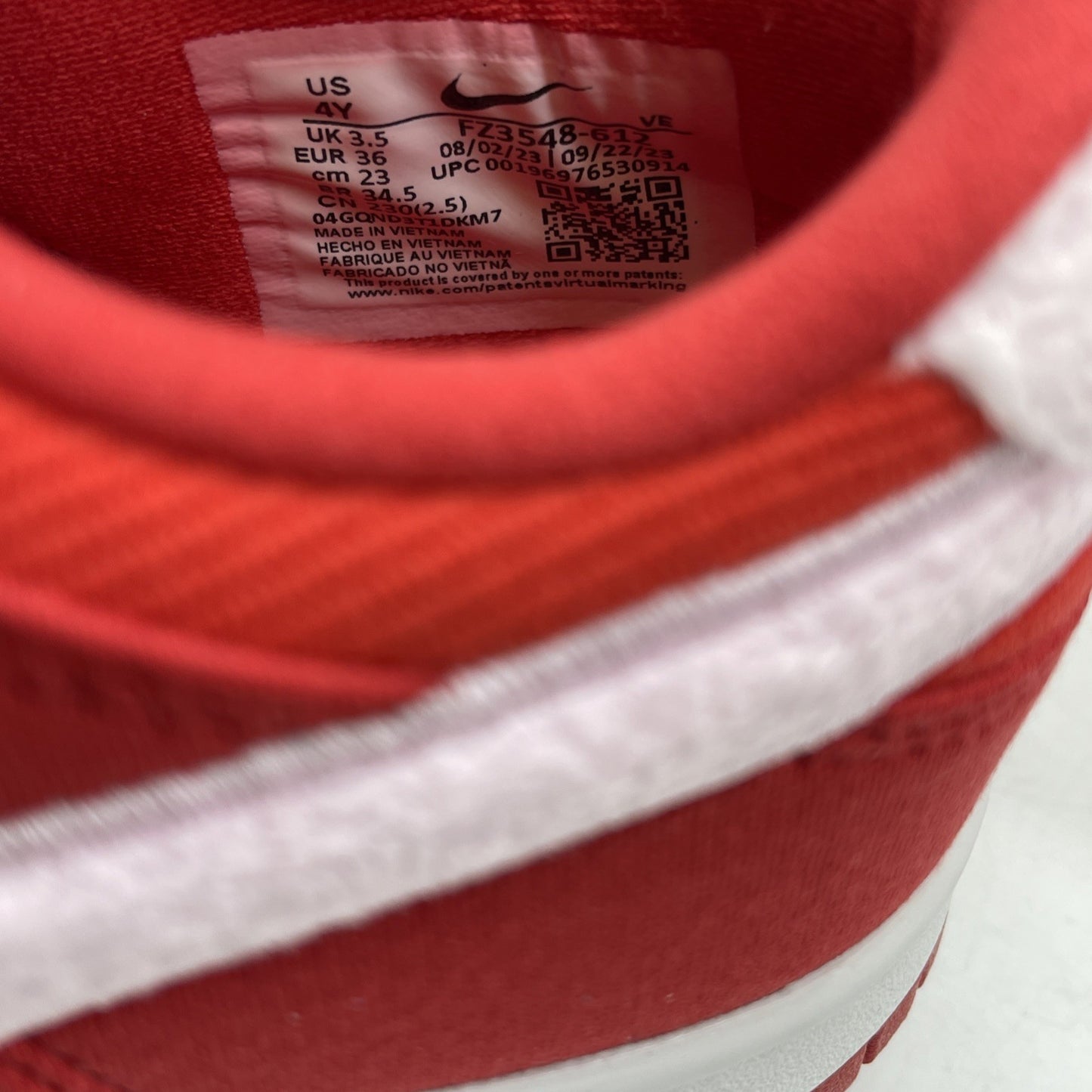 Size 4Y (GS) - Nike Dunk Low Valentine's Day Pink Red Suede (FZ3548-612)