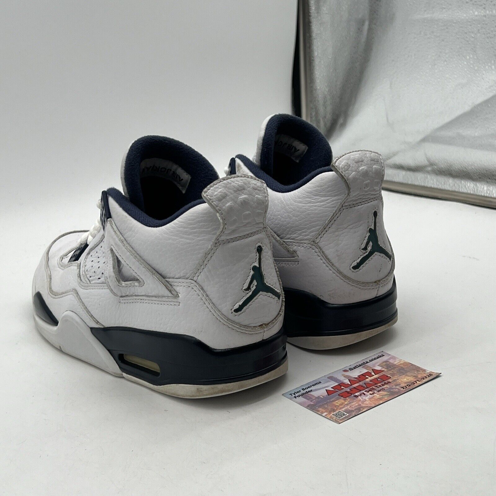 Size 9 - Air Jordan 4 Retro LS Columbia Navy Leather (314254-107)