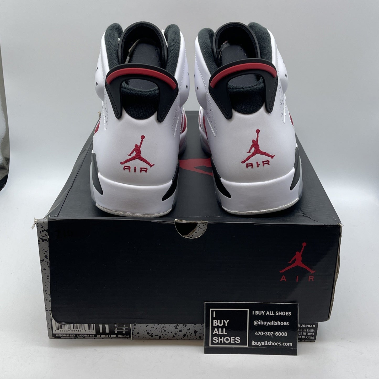 Size 11 - Air Jordan 6 Retro 2014 Carmine Red White Suede Leather (384664-160)