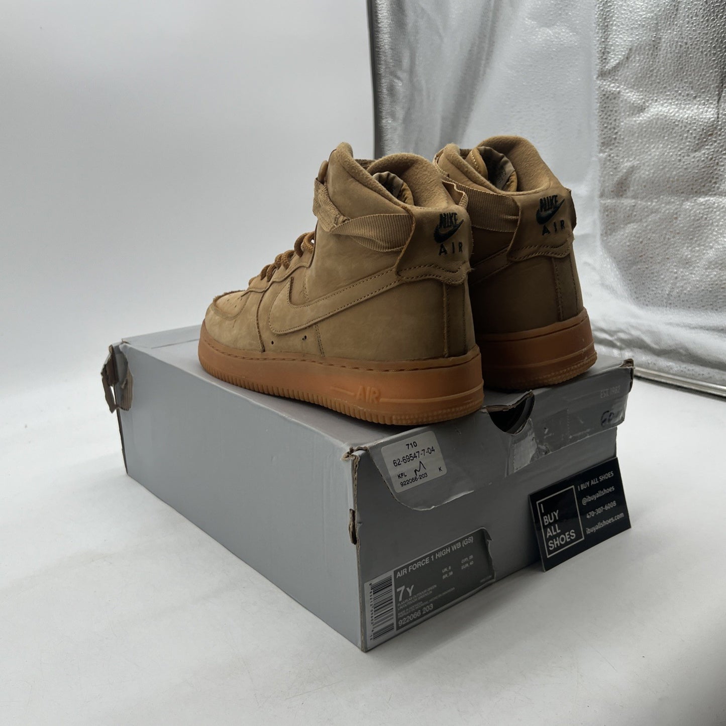 Size 7Y - Nike Air Force 1 WB High Flax (922066-203)
