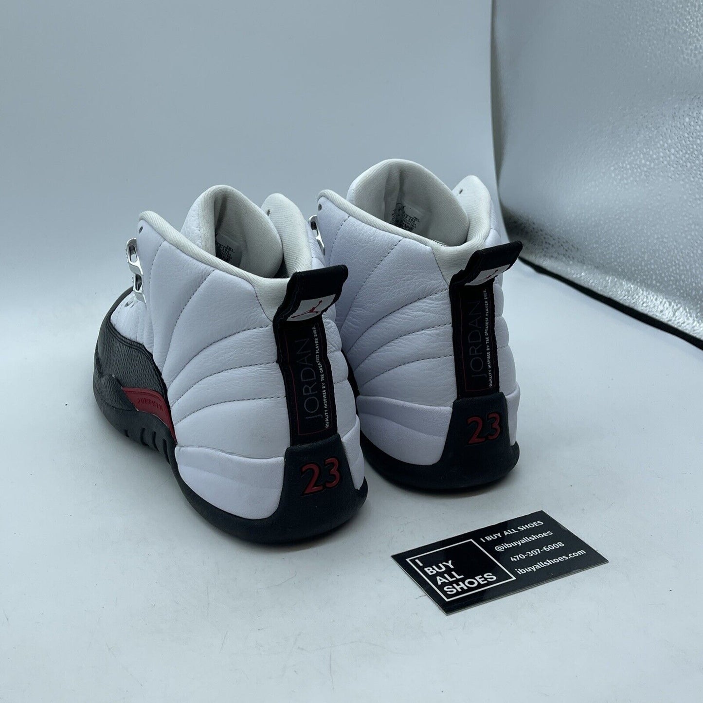 Size 8 - Air Jordan 12 Retro Taxi Flip Black White Red Suede Leather -CT8013-162
