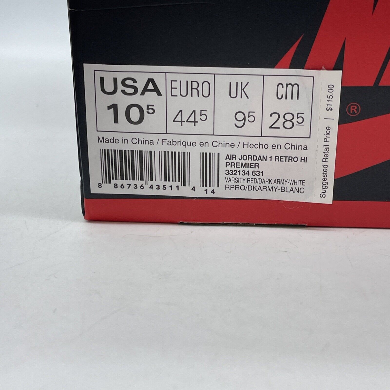 Size 10.5 - Air Jordan 1 Retro Premier 2013 High Gucci Red Green (332134-631)