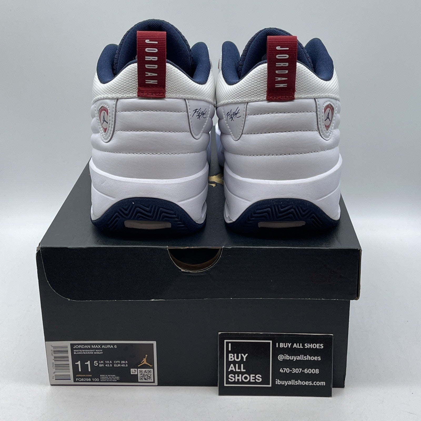Size 11.5 - Jordan Max Aura 6 USA White Blue Suede Leather (FQ8298-100)