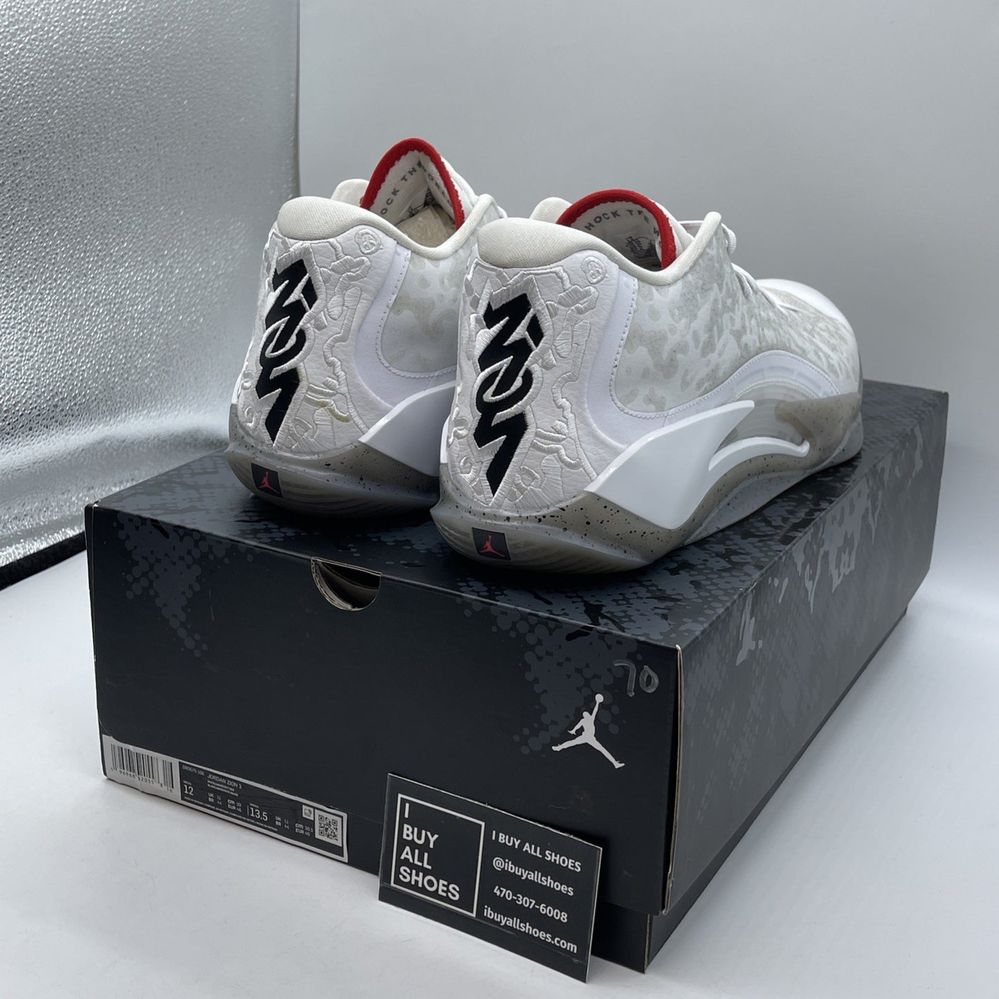 Size 12 - Jordan Zion 3 Fresh Paint White Grey Suede Leather (DR0675-106)