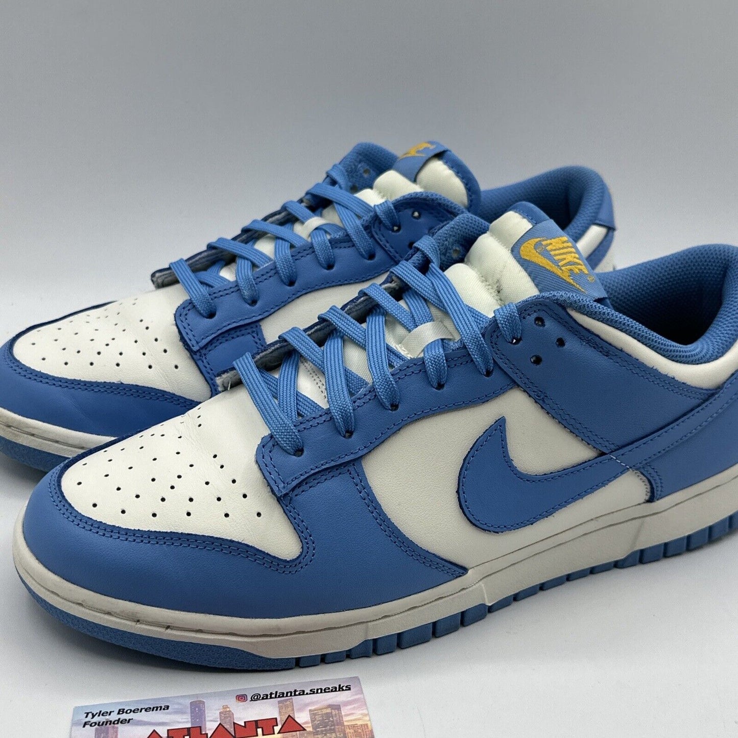 Size 11 W - Nike Dunk Low Coast 2021 University Blue Yellow Cream Leather Og