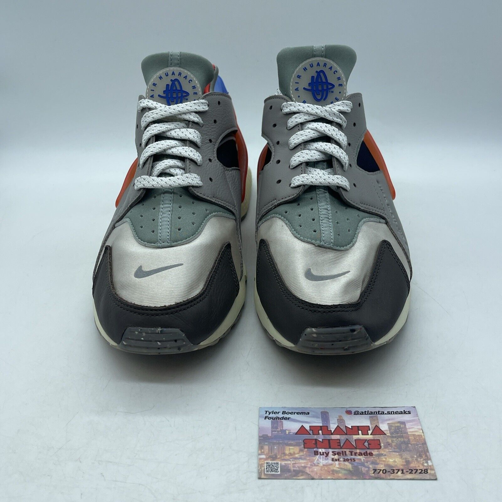 Size 11 - Nike Air Huarache Premium Enigma Stone Grey Orange Black (DV0781-001)