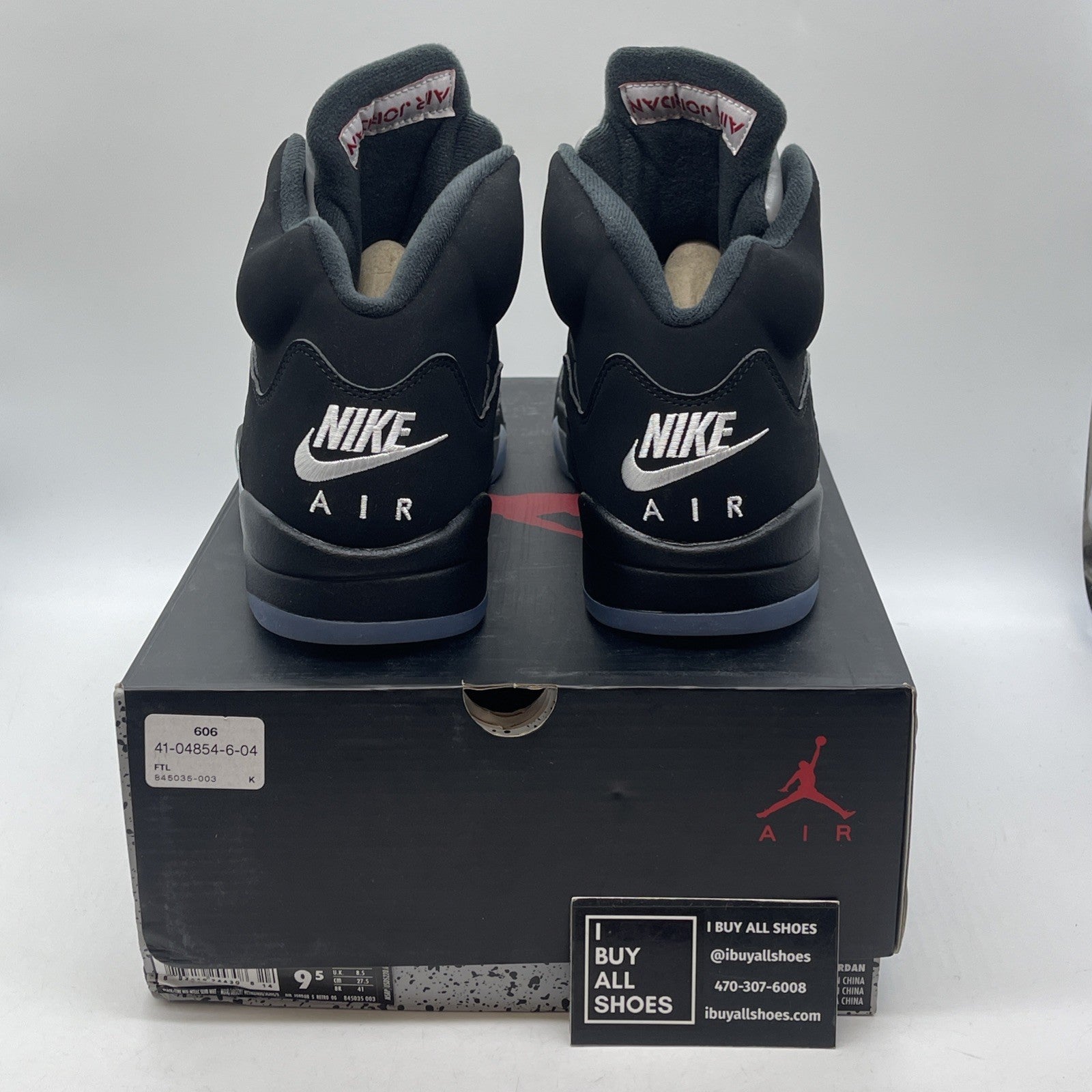 Size 9.5 - Jordan 5 OG Mid Metallic Silver Black Suede (845035-003)