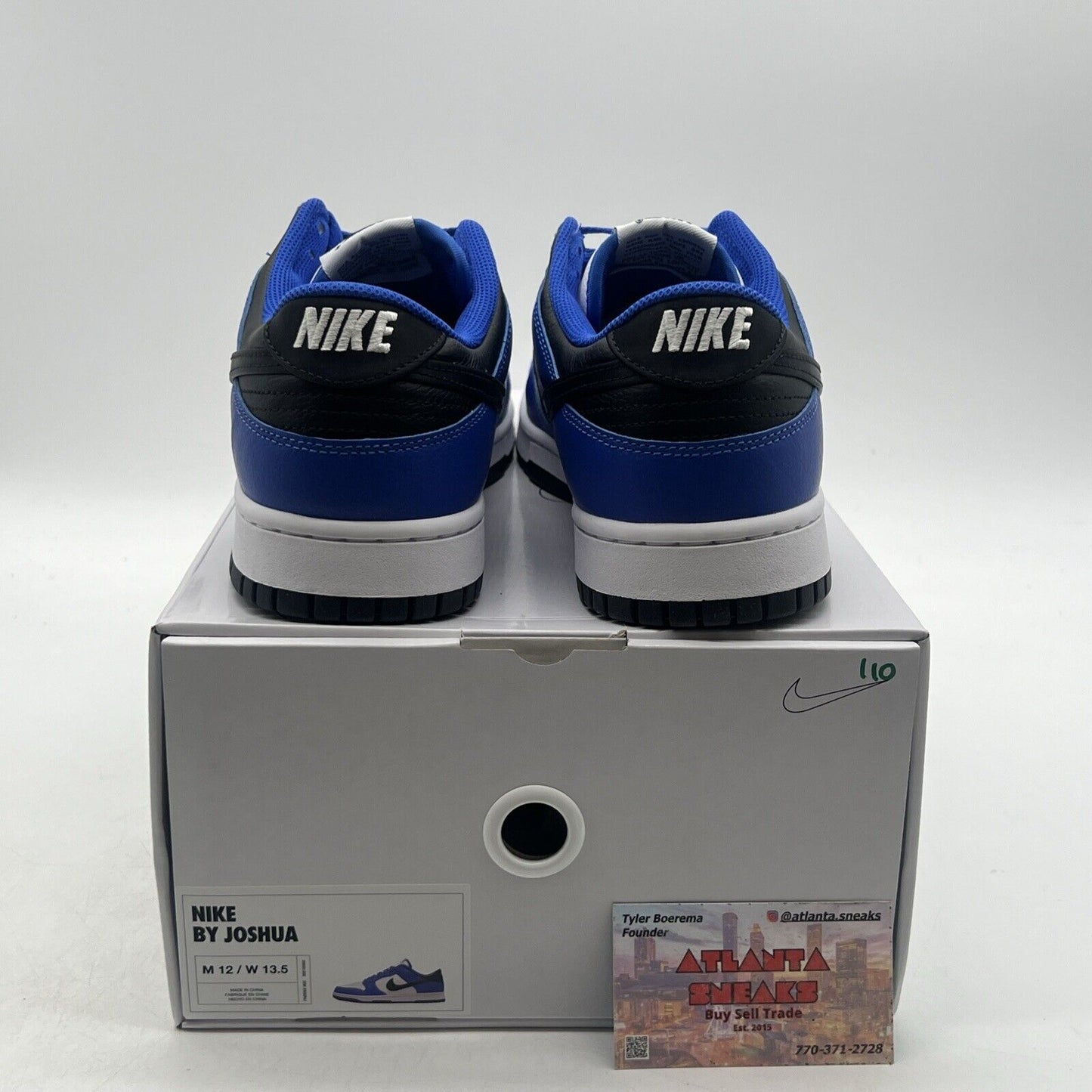 Size 12 - NIKE iD Dunk Low Grey Blue White Black Shoes (FN9524-900)