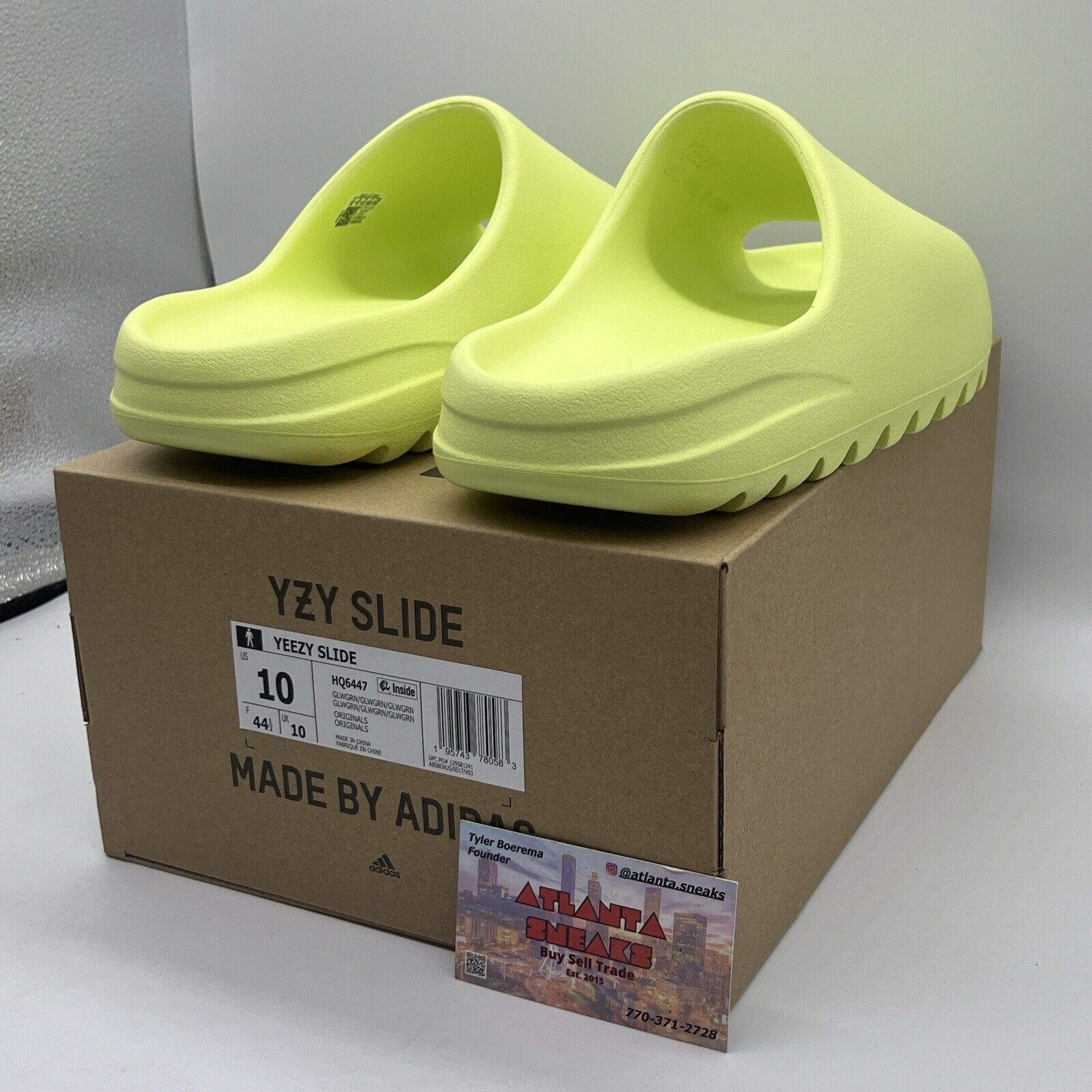 Men's adidas Yeezy Slide Glow Green/Glow Green/Glow Green (HQ6447)