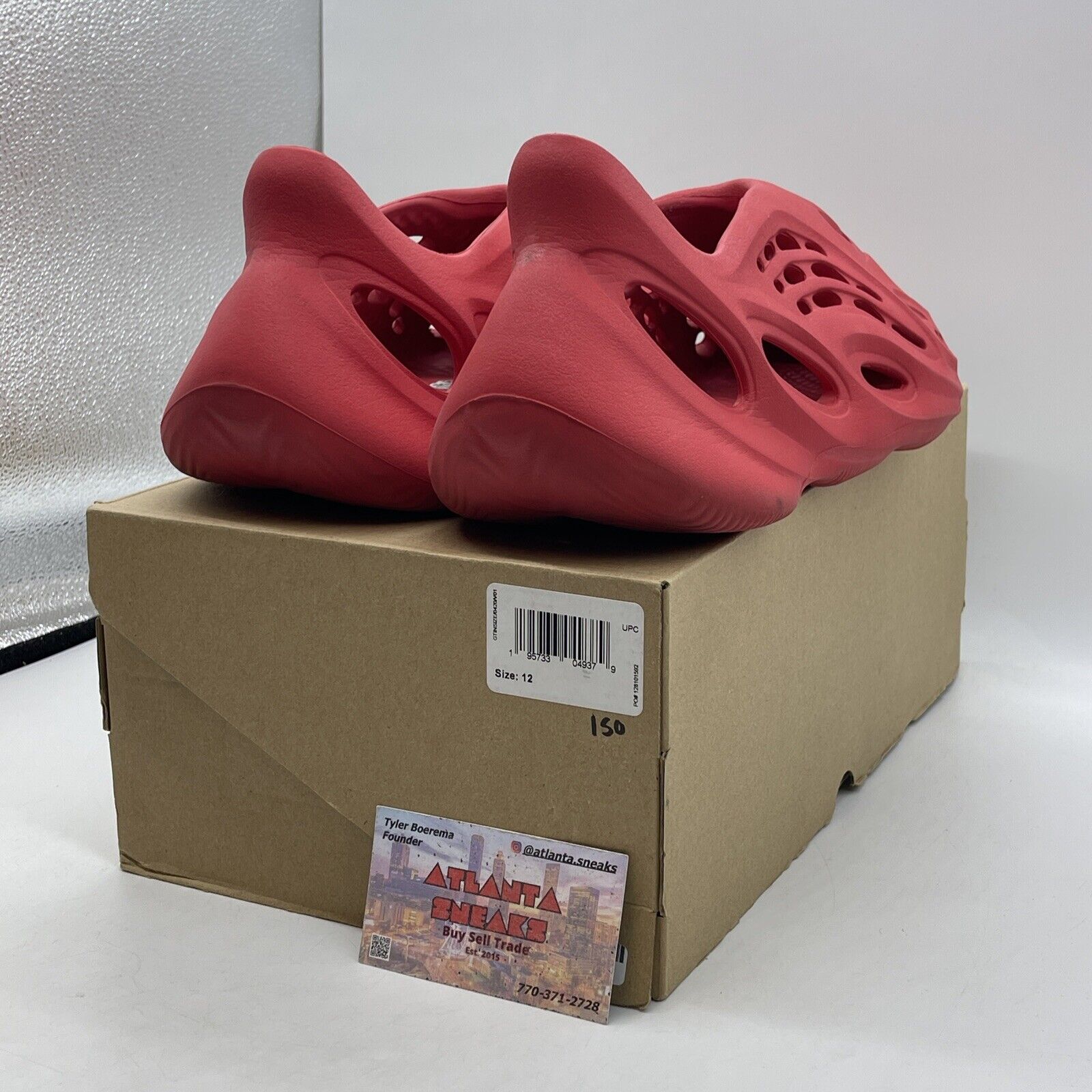 Size 12 - adidas Yeezy Foam Runner Vermillion Red Leather (GW3355)