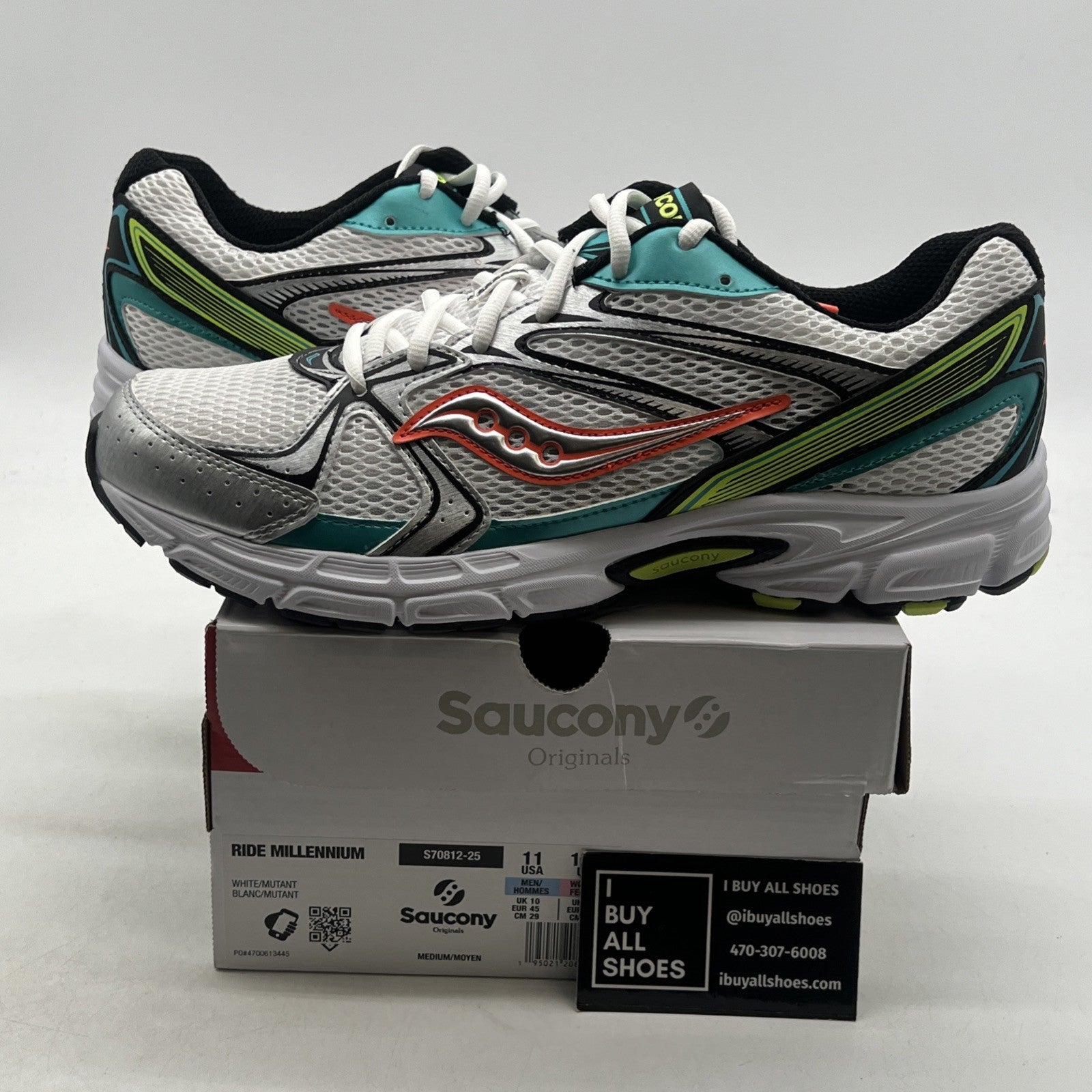 Size 11 - Saucony Grid Ride Millennium White Multi-Color (S70812-25)