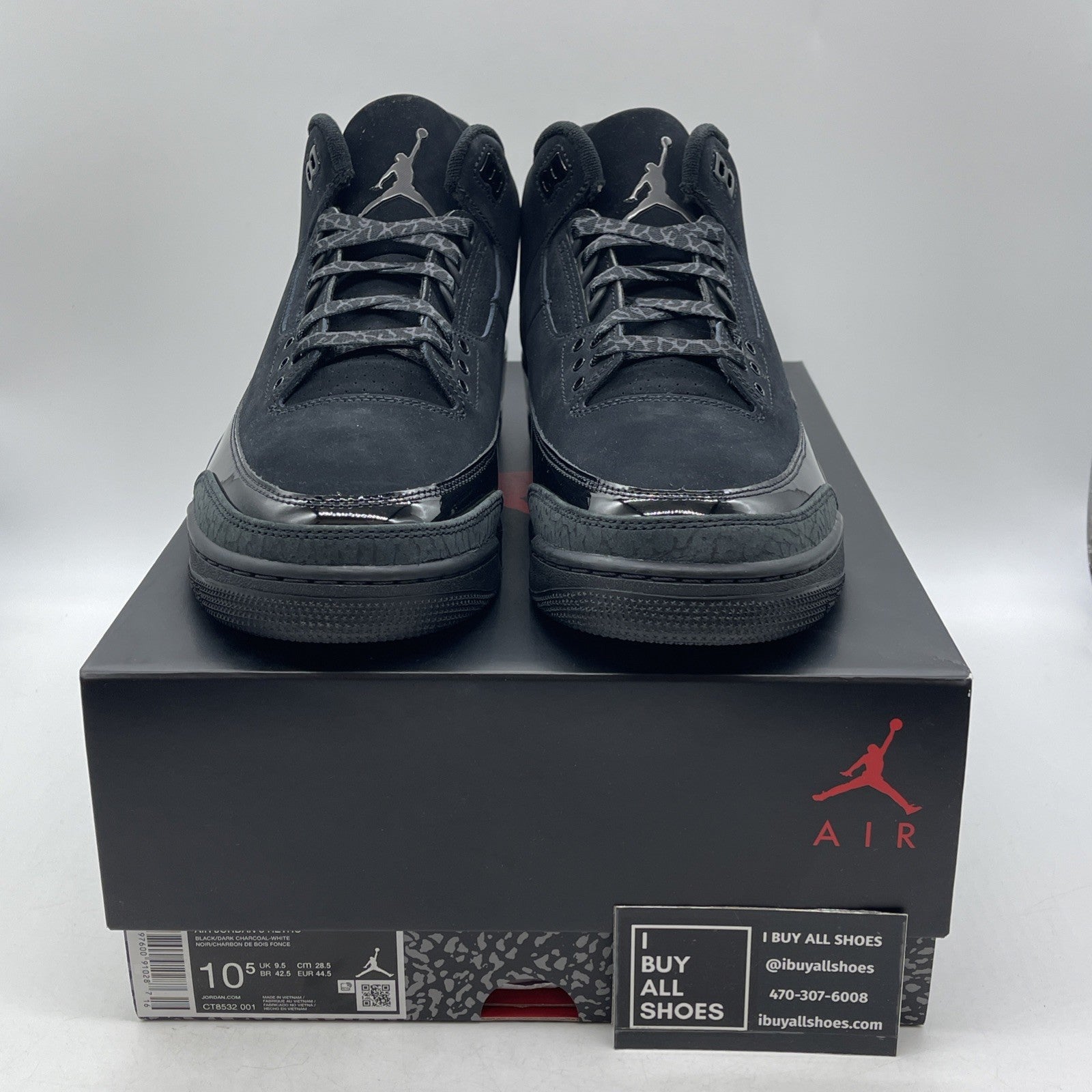 Size 10.5 - Air Jordan 3 Retro 2025 Black Cat (CT8532-001)