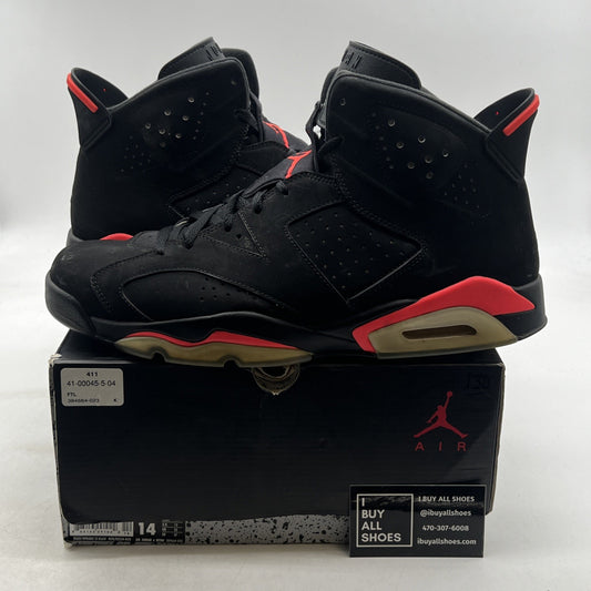 Size 14 - Air Jordan 6 Retro Infrared Black 2014 (384664-023)