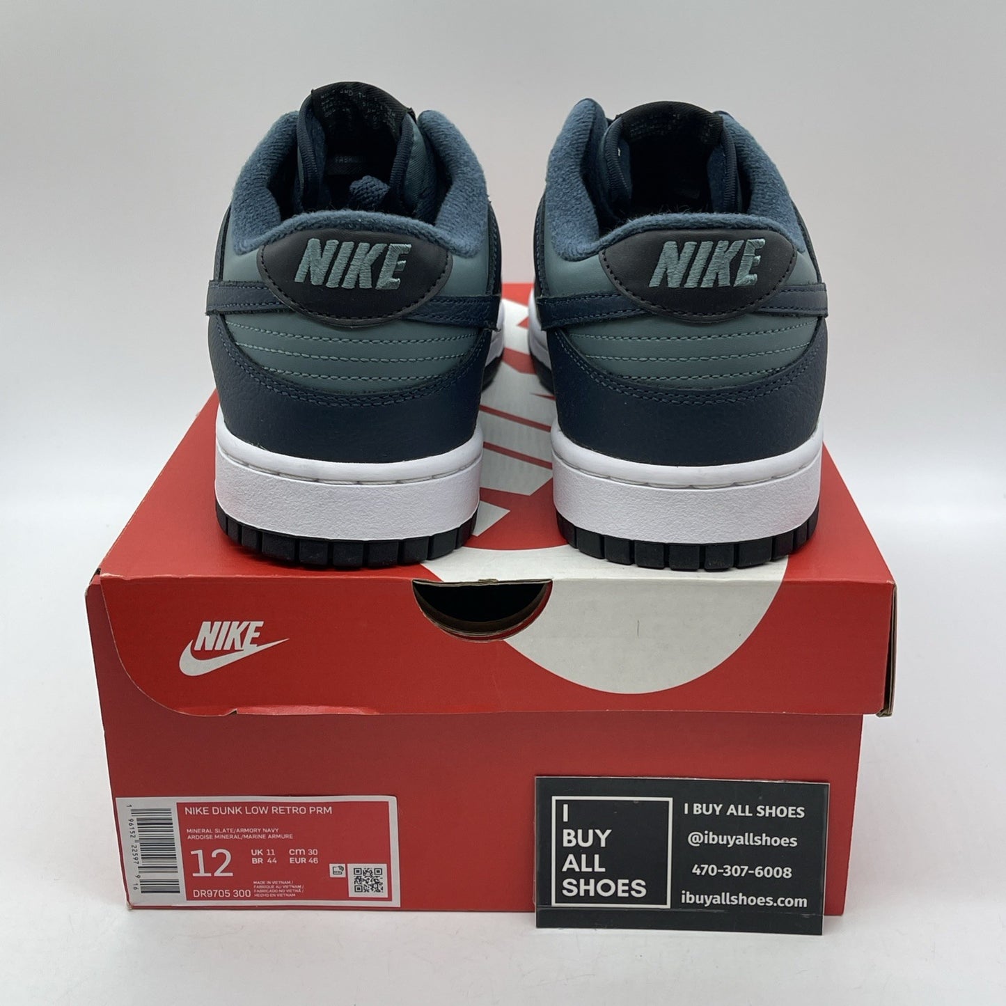 Size 12 - Nike Dunk Low Armory Navy Black Mineral State White (DR9705-300)