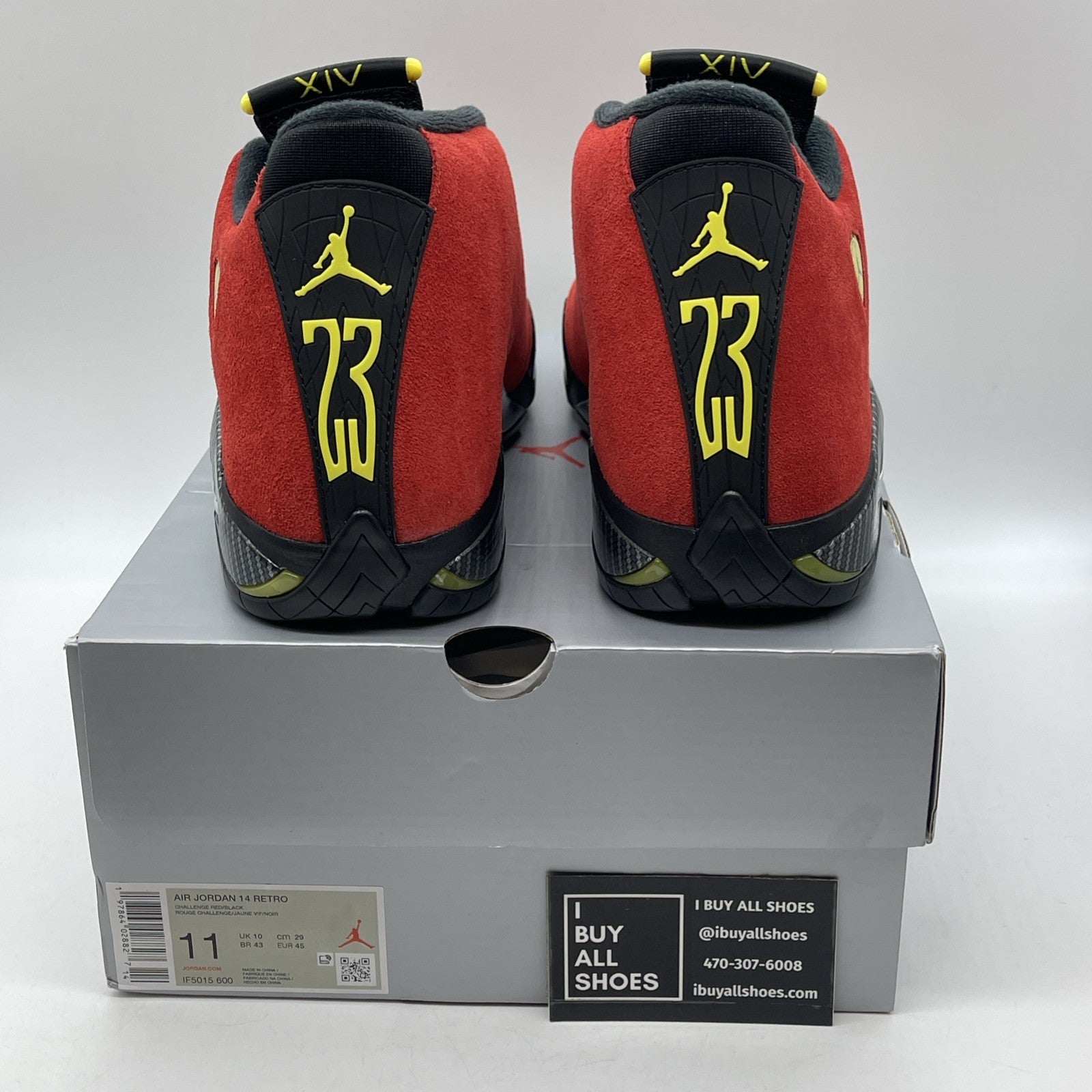 Size 11 - Air Jordan 14 Retro 2025 Ferrari Red Black Suede (IF5015-600)