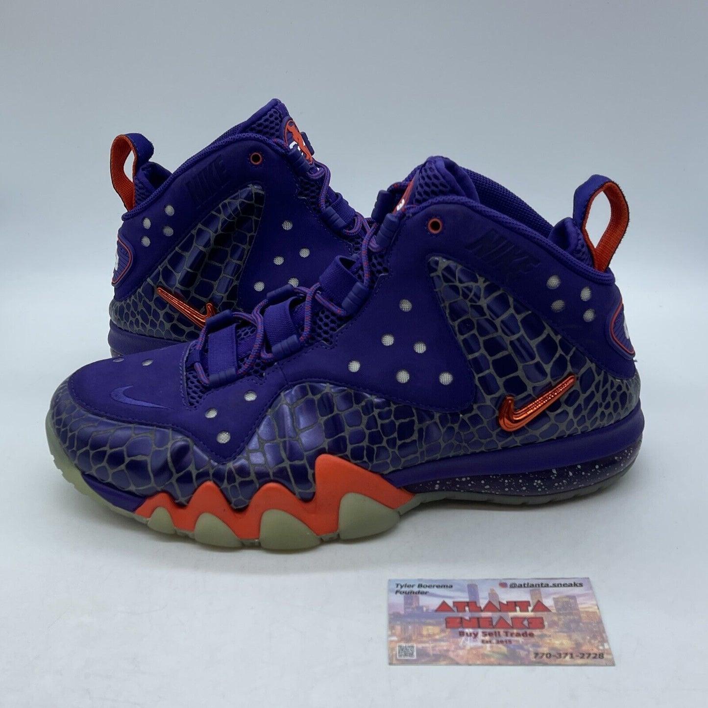 Size 9.5 - Nike Barkley Posite Max Phoenix Suns Purple Orange (555097-581)