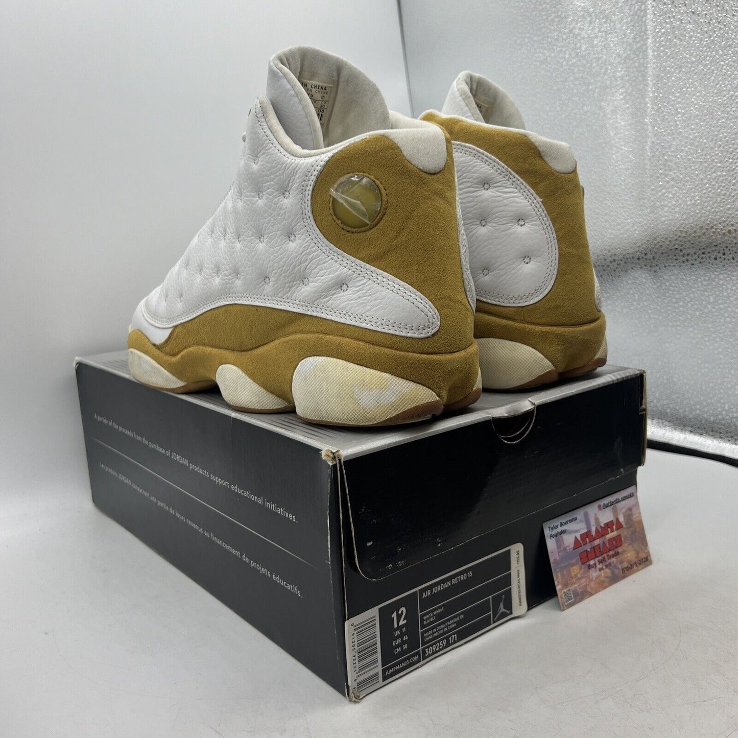 Size 12 - Air Jordan 13 Retro 2004 Wheat White Leather Suede (309259-171)