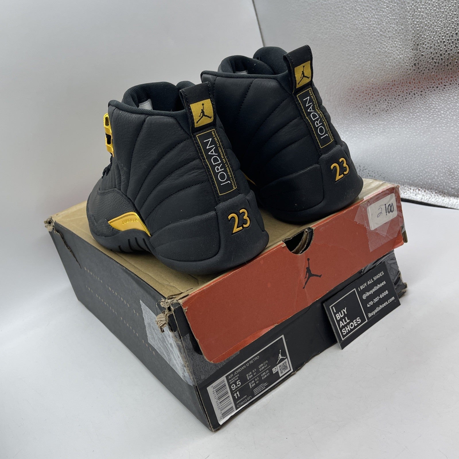 Size 9.5 - Air Jordan 12 Retro Mid Black Taxi (CT8013-071)