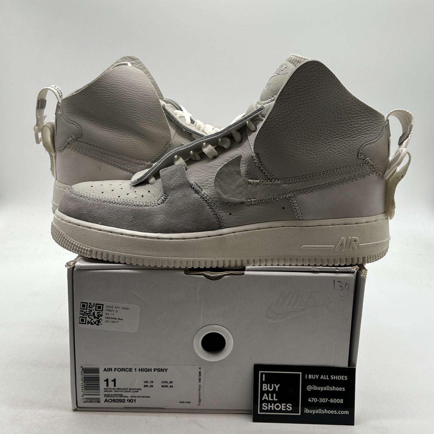 Size 11 - Nike PSNY x Air Force 1 High Matte Silver (AO9292-001)