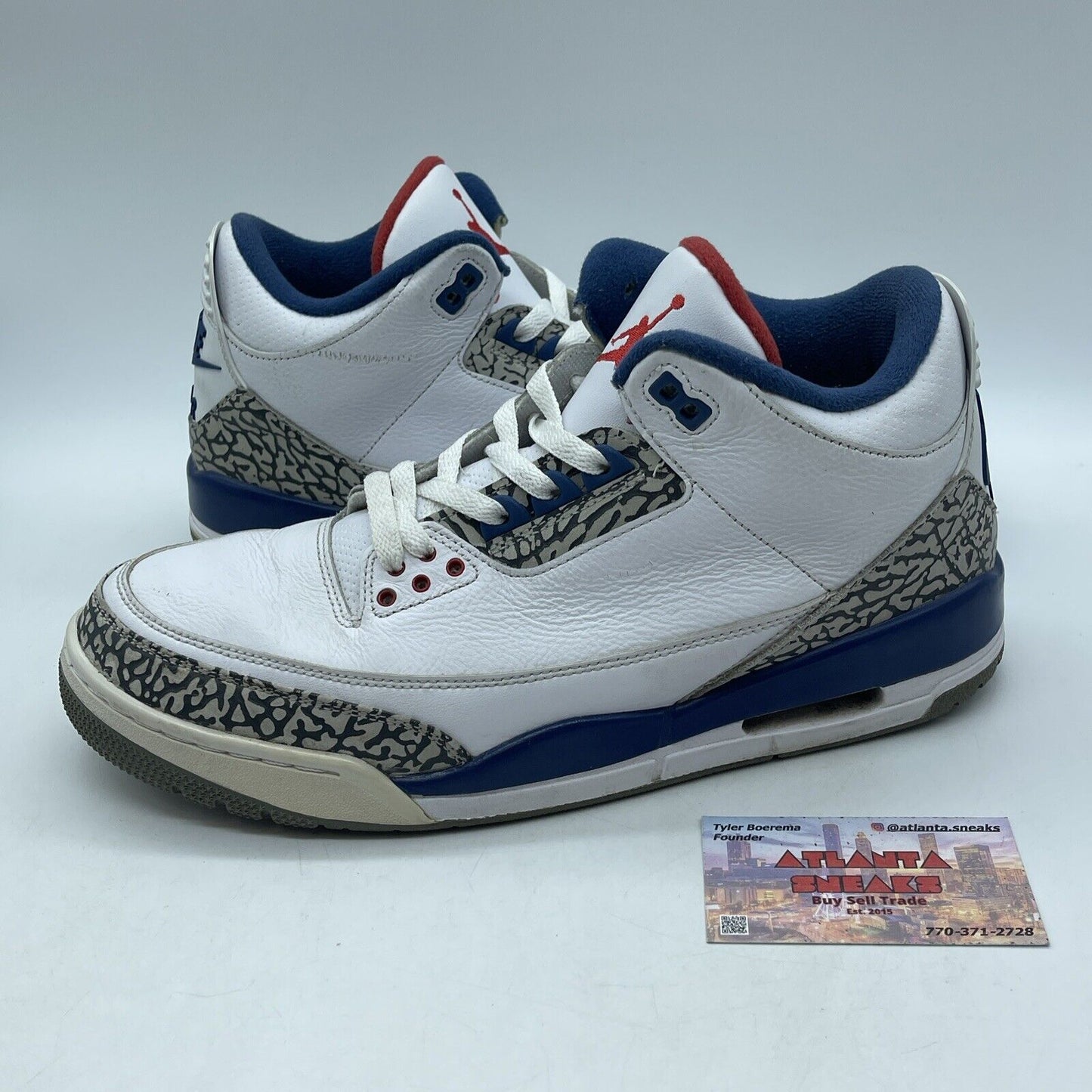 Size 11.5 - Jordan 3 Retro Mid True Blue Grey Suede White Leather (854262-106)