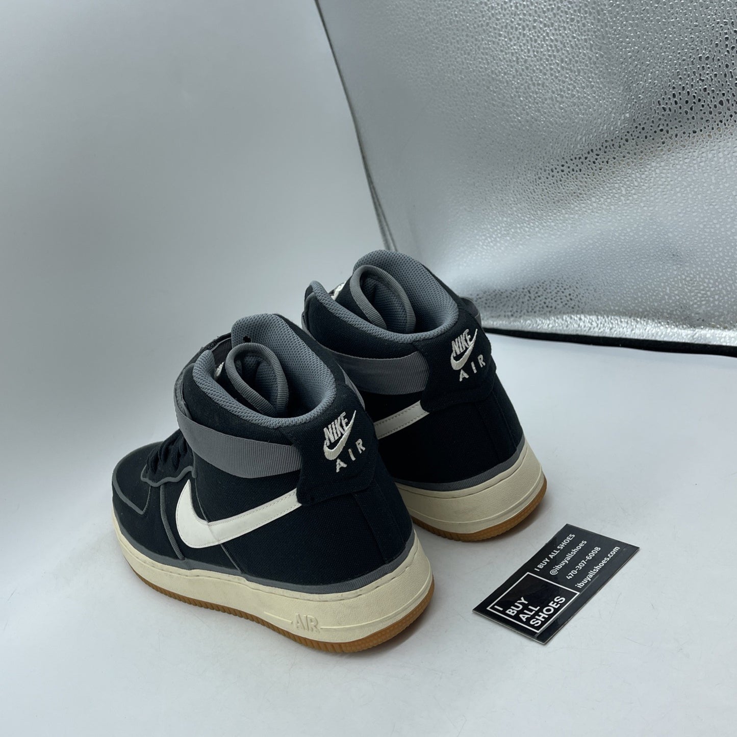 Size 11.5 - Nike Air Force 1 07 LV8 High Black Orange Gum (806403-004)
