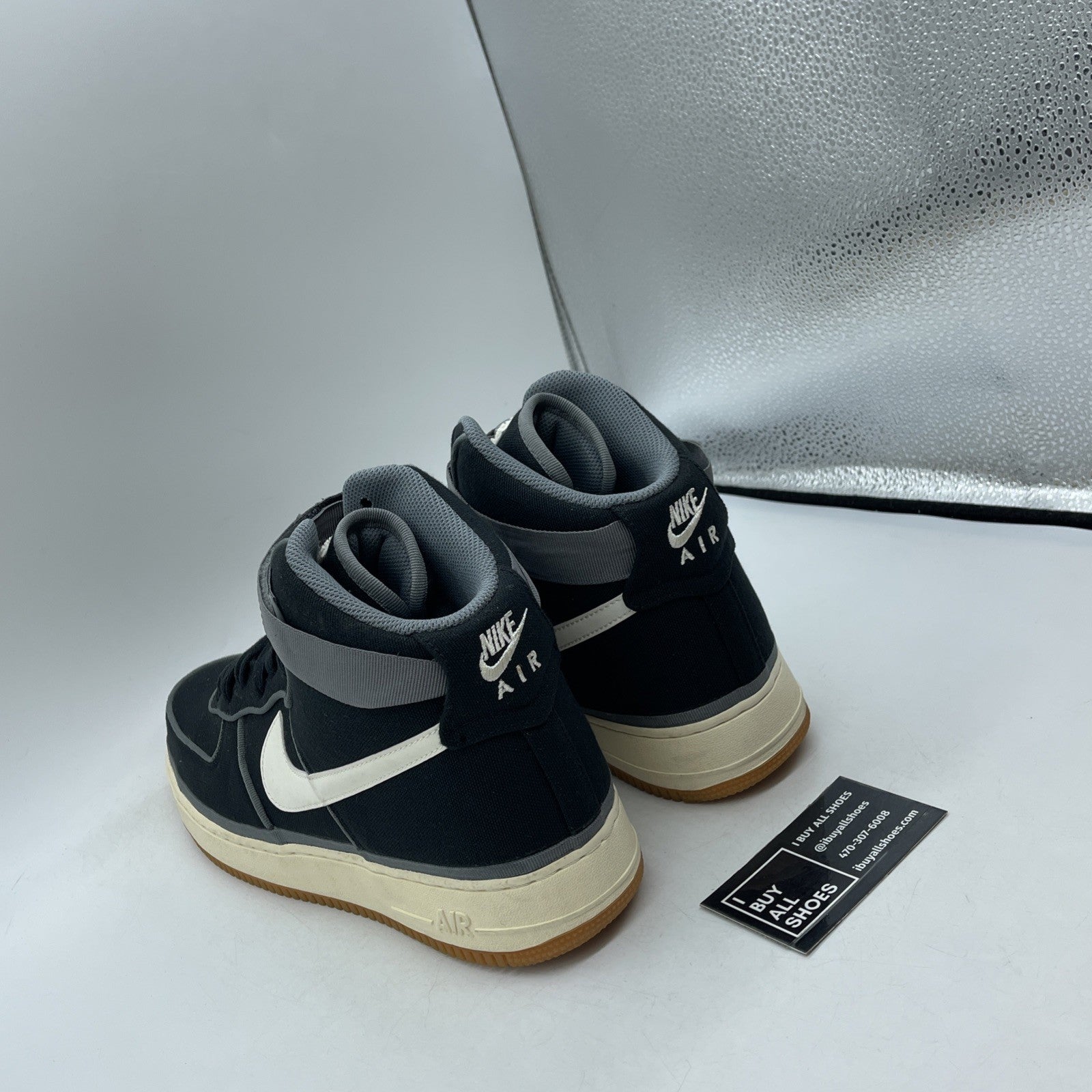 Size 11.5 - Nike Air Force 1 07 LV8 High Black Orange Gum (806403-004)