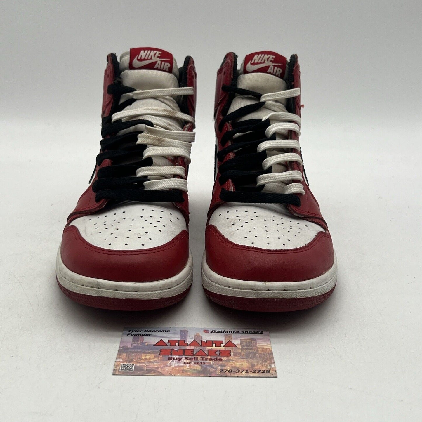 Size 7Y - Jordan 1 Retro OG High Chicago Black White Red Leather (575441-101)