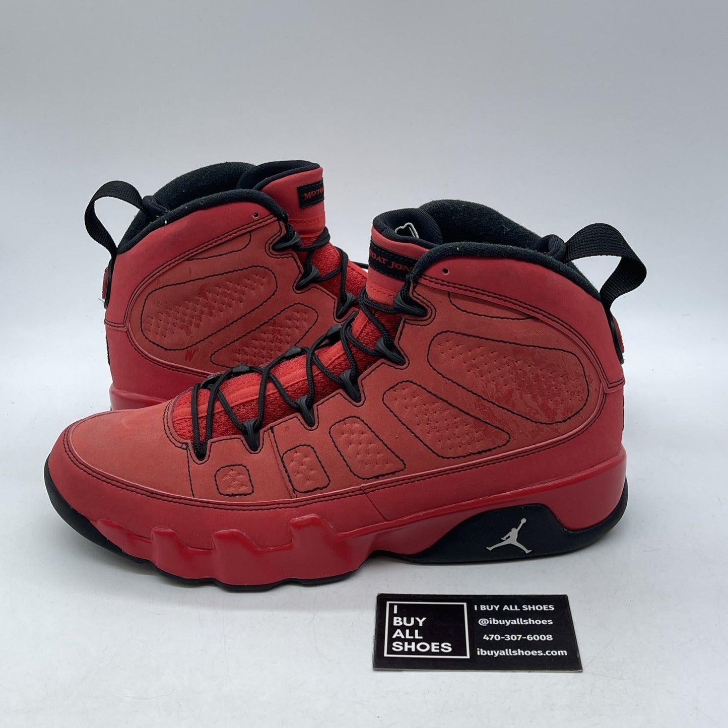 Size 10 - Air Jordan 9 Retro Motorboat Jones Red Black Suede (302370-645)