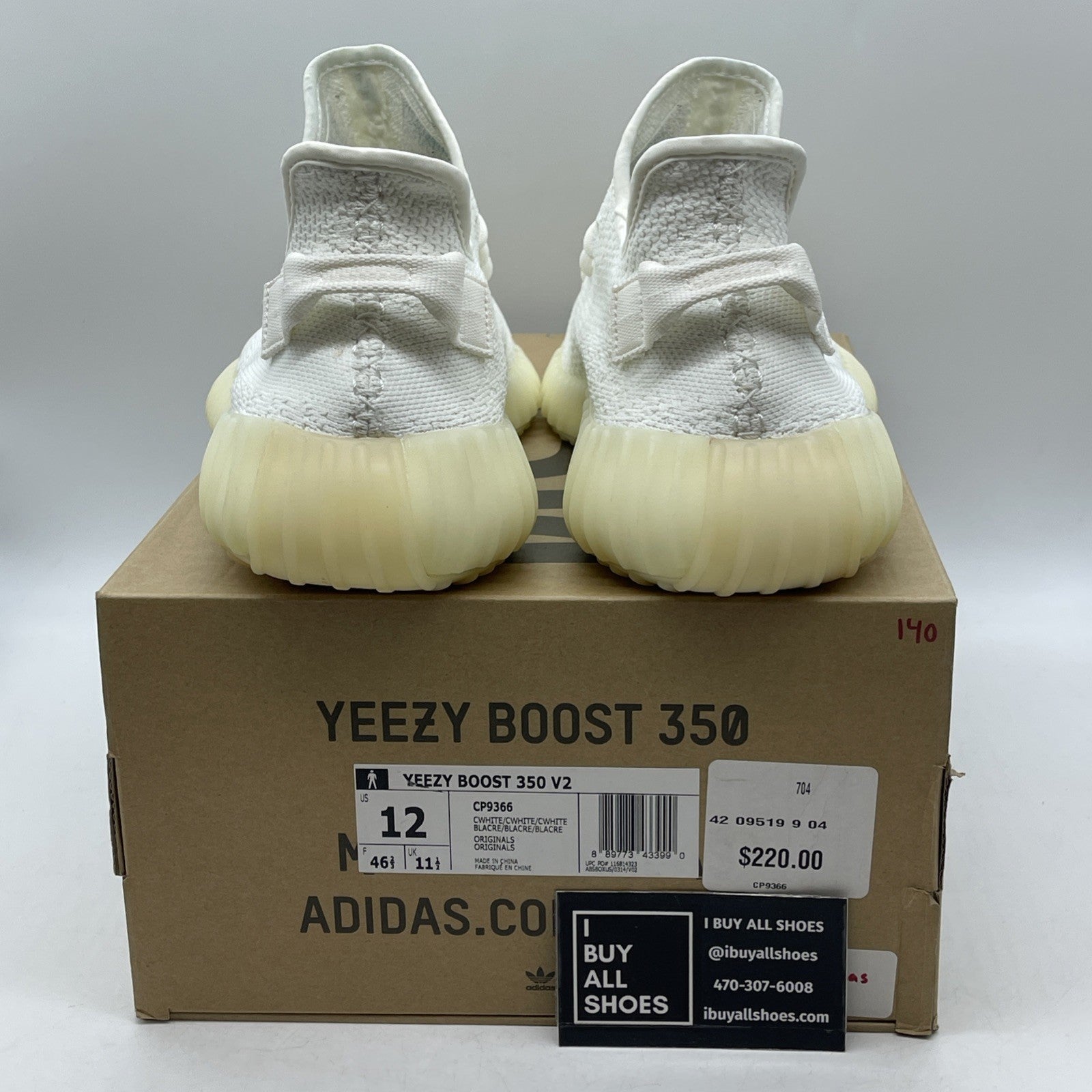 Size 12 - adidas Yeezy Boost 350 V2 Low Cream White Triple White (CP9366)