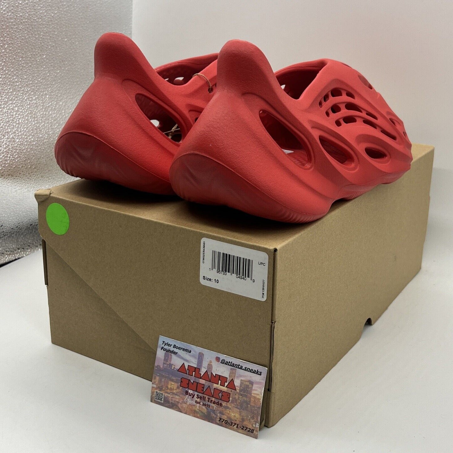 Size 10 - adidas Yeezy Foam Runner Vermillion Brand New Og All Triple Red DS