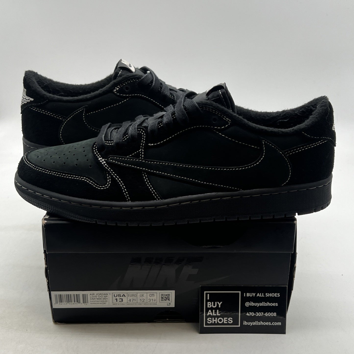 Size 13 - Air Jordan 1 Retro Low OG SP x Travis Scott Black Phantom (DM7866-001)