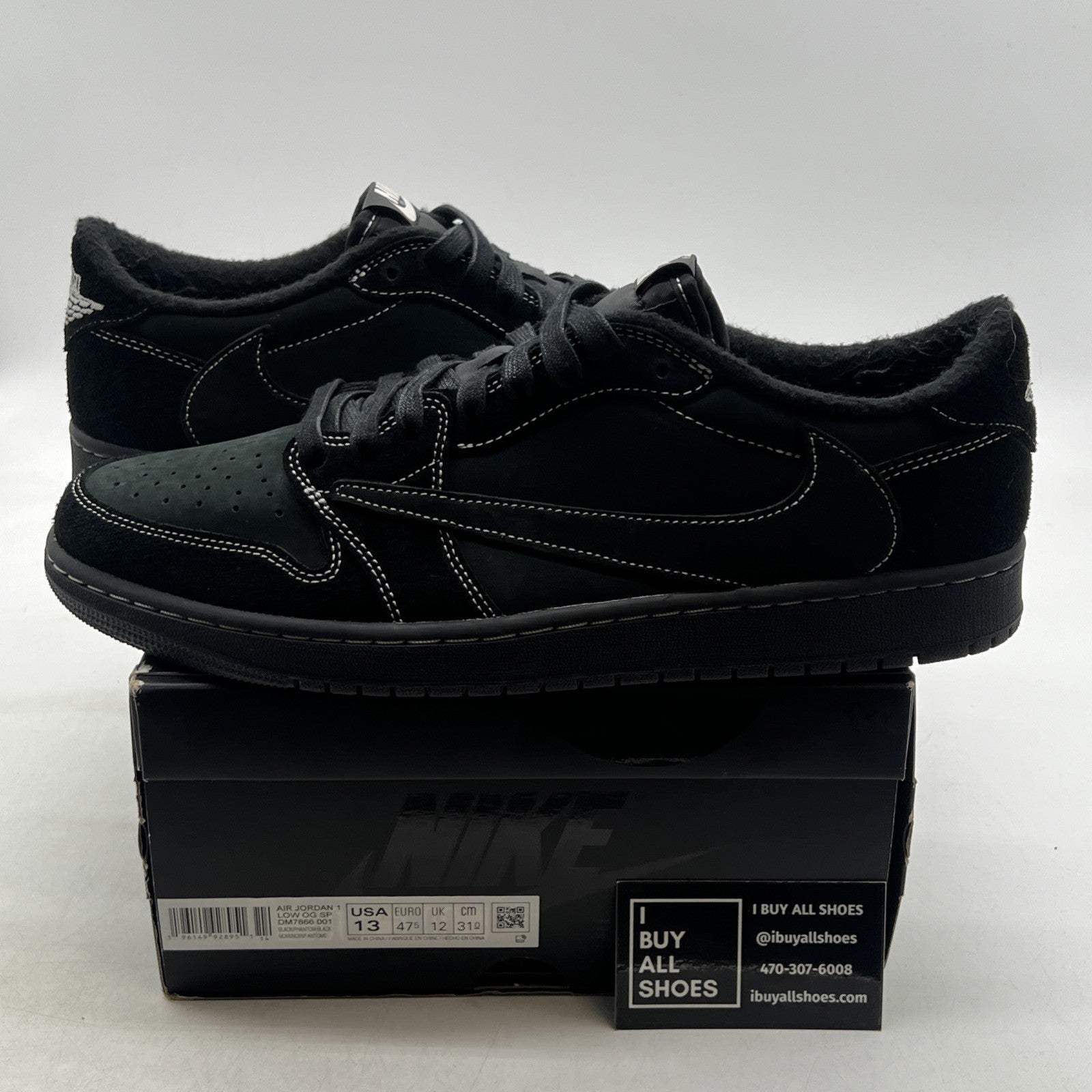 Size 13 - Air Jordan 1 Retro Low OG SP x Travis Scott Black Phantom (DM7866-001)