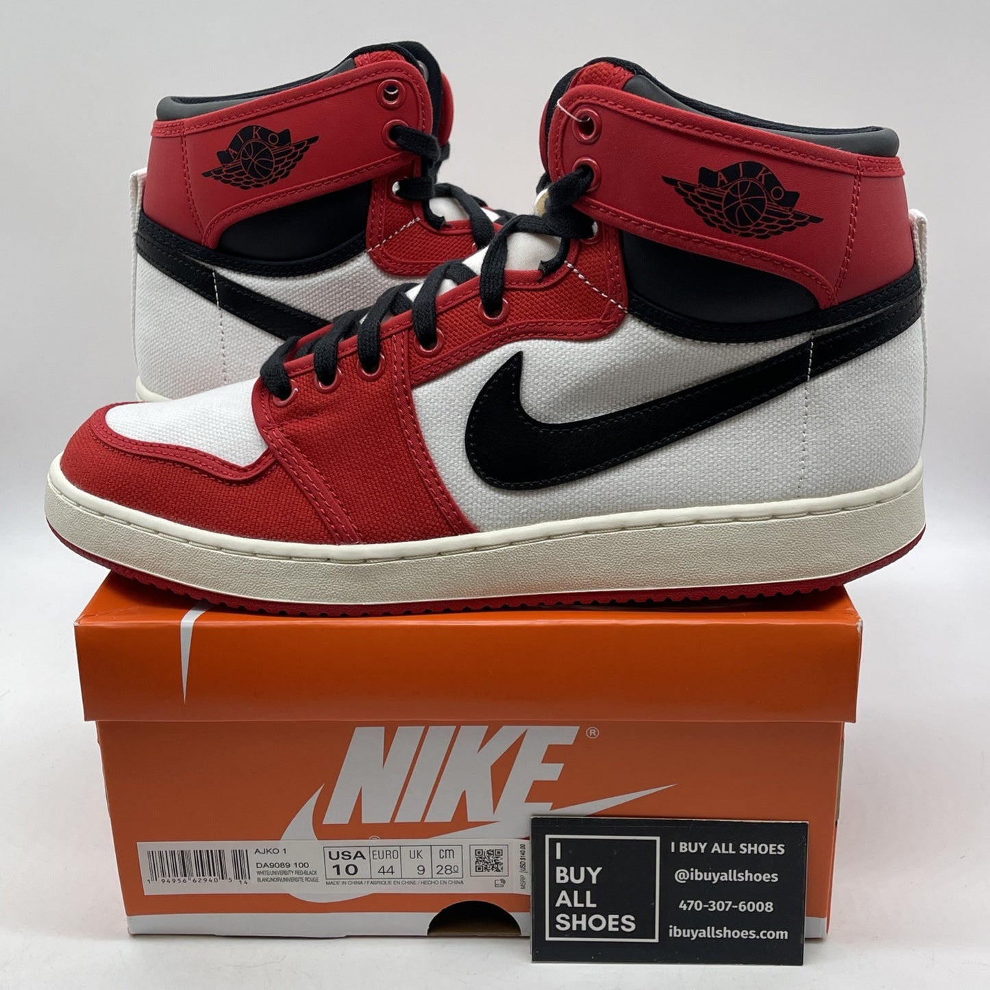Size 10 - Air Jordan 1 AJ KO Chicago 2021 Red White Black Suede (DA9089-100)